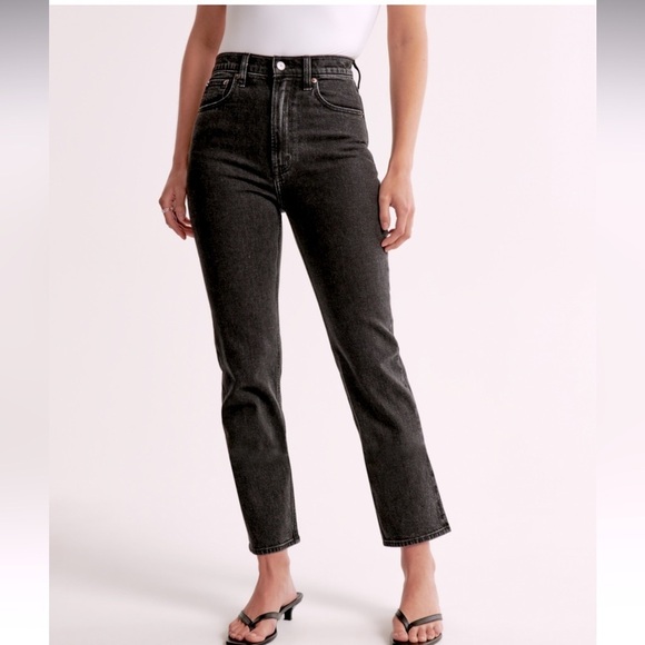 Women’s ABERCROMBIE & FITCH The Ankle Straight Ultra High Rise black jeans-Sz 2R - Picture 10 of 11